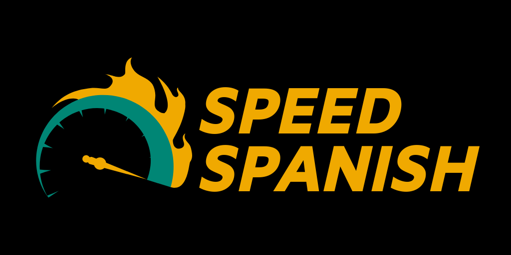 picture of a speedometer on fire and the text of speed spanish