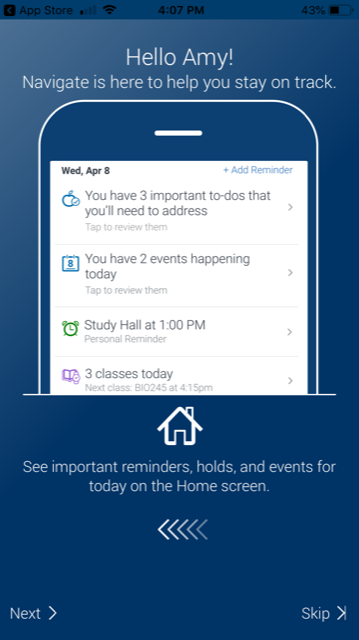 Navigate is here to help you stay on track reminders