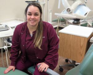 Corrine Ramos Dental Hygiene student in lab