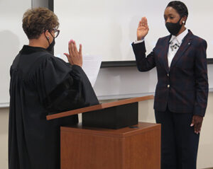 Judge with King swearing in
