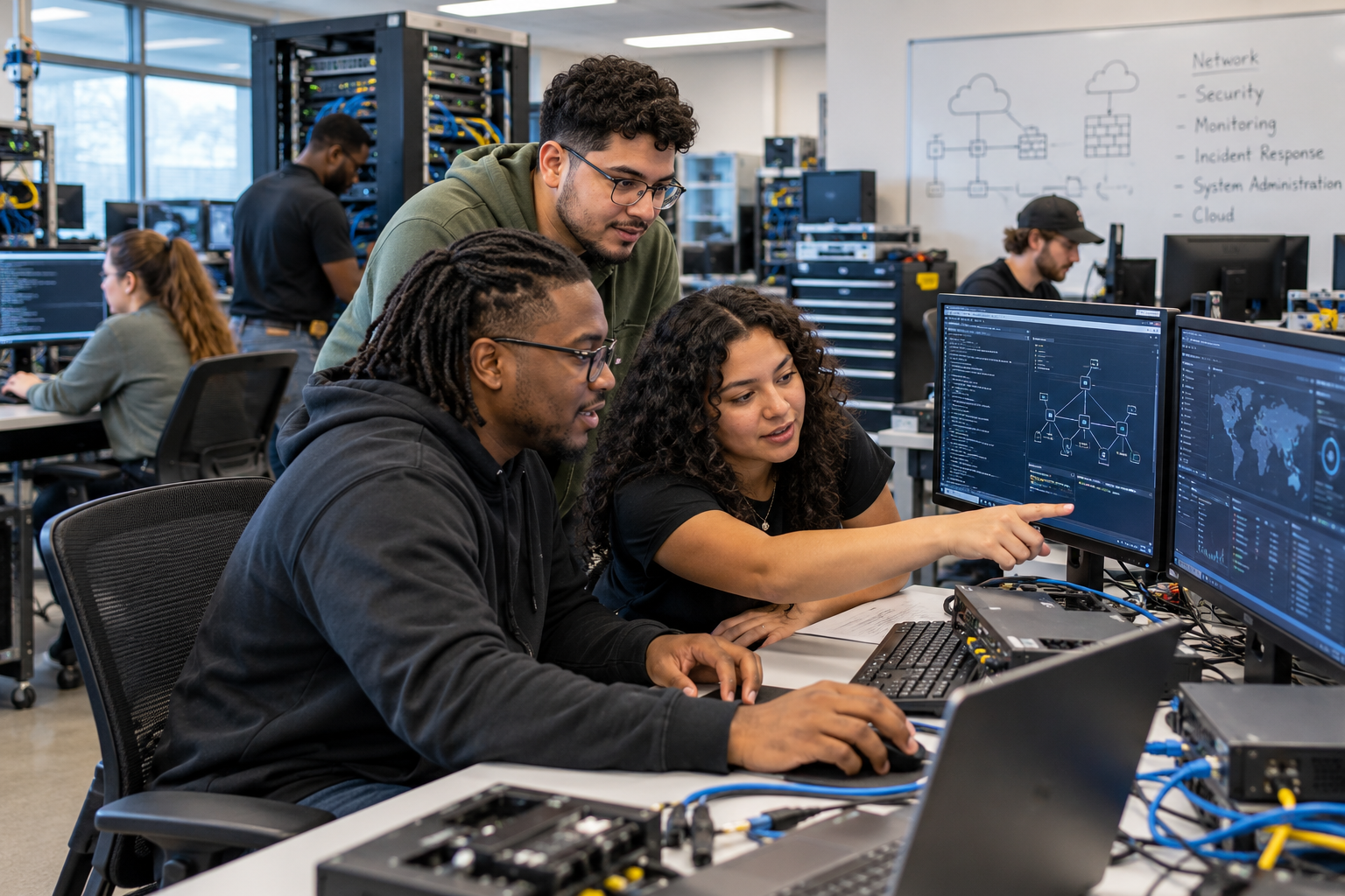 ComputerInformation computer information specialist working at their computers