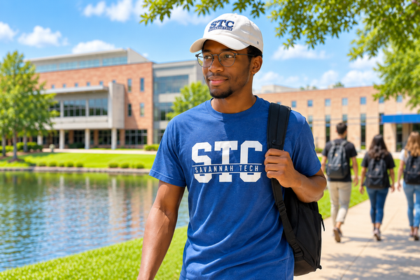 Student_Life_Campus Student walking on Savannah Technical College Savannah Campus